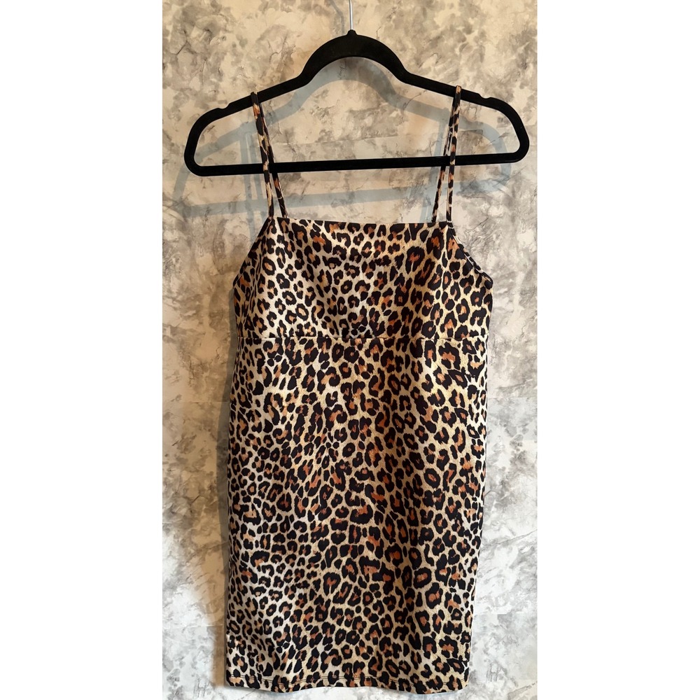 Zara Trafaluc Leopard Print Mini Slip Dress Women's‎ Size L